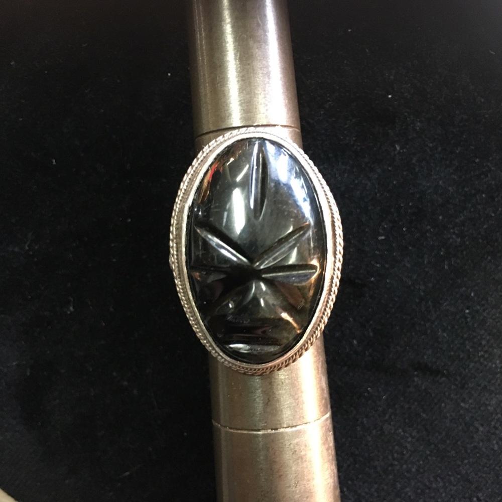 Onyx sterling silver ring
